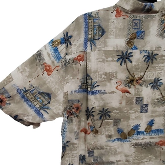 Batik Boy Tropical SS Button Up Shirt Vacation Beach Flamingo Pineapple Men's XL - Picture 9 of 12